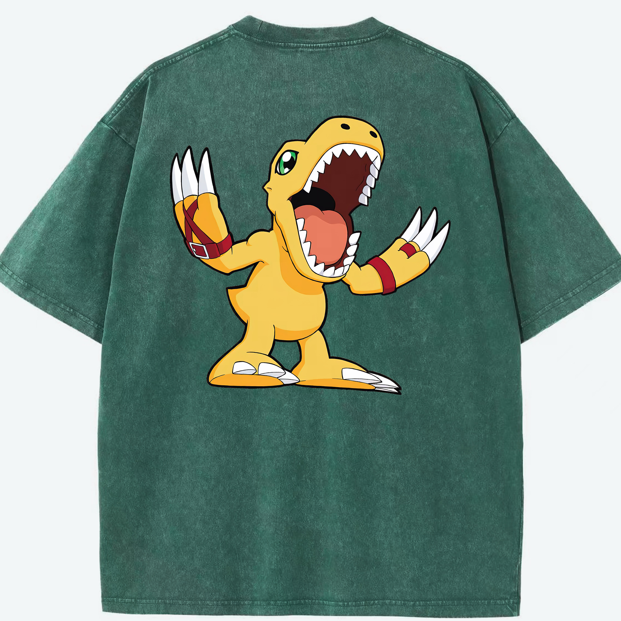 （画像用） Digimon デジタルモンスター/デジモン 綿100% ヴィンテージ風 半袖Tシャツ（背面プリント）